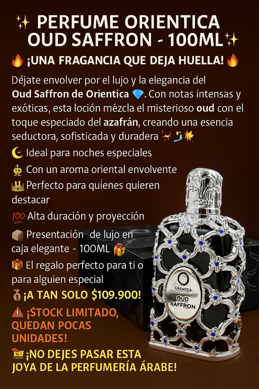 PERFUME ORIENTICA OUD SAFFRON CAJA 100ML